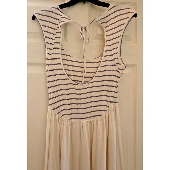 Free People Beach OB1715132 MD Off White Striped Alana Open-Back Midi Dress - Picture 7 of 11